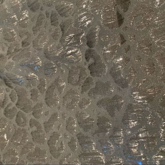 Black Leopard Print Shiny Skirt Size 14 Metallic Tonal Black On Black - Picture 5 of 11